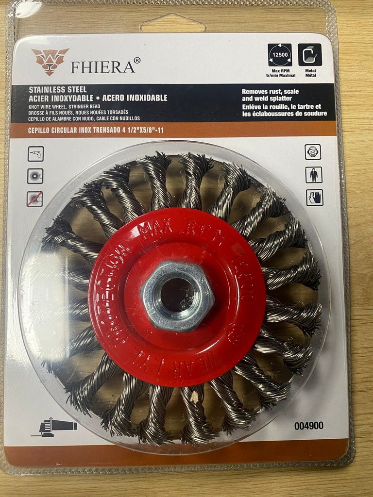 CEPILLO CIRCULAR TRENZADO INOX 4-1/2X5/8 FHIERA